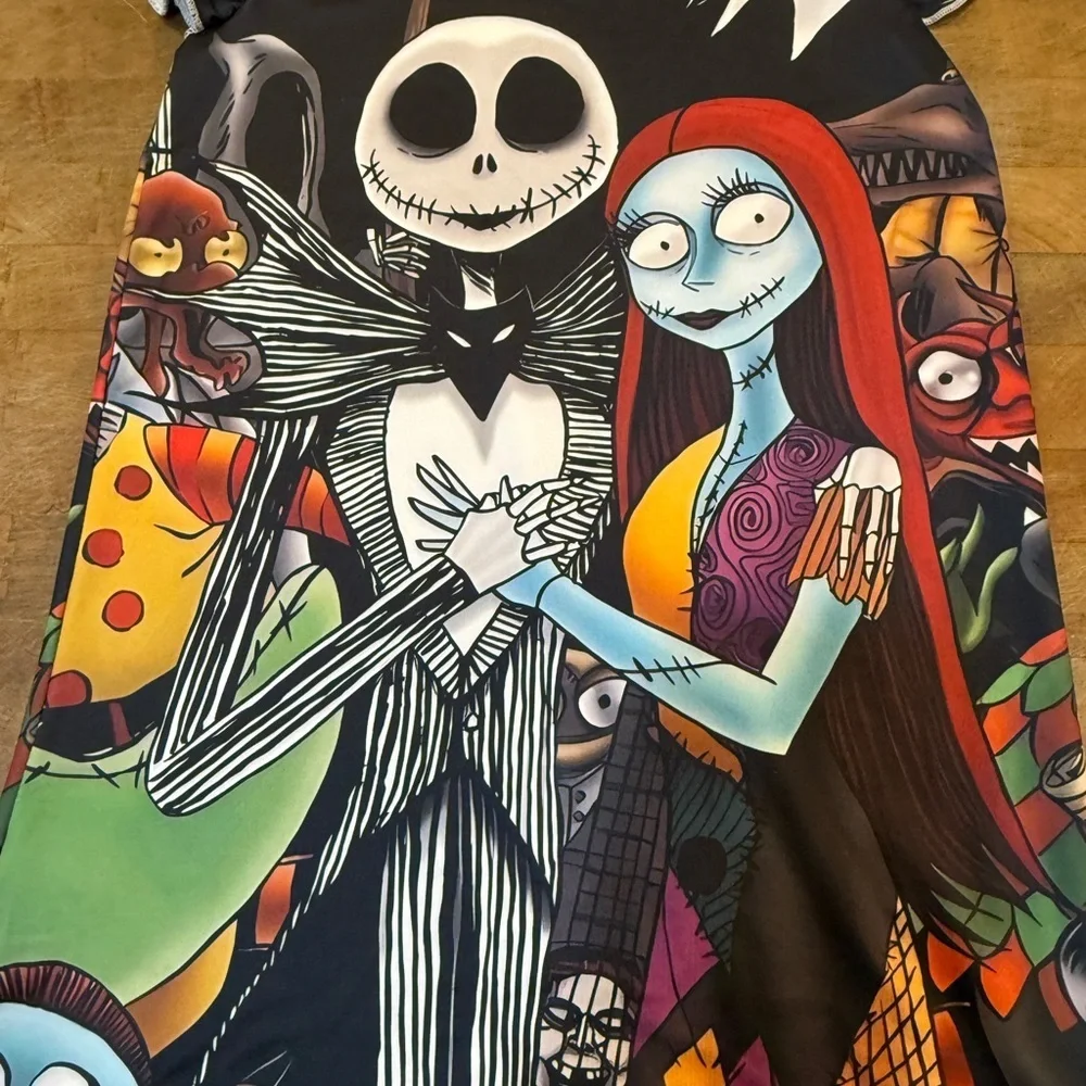 Nightmare Before Christmas Jack & Sally Graphic Night Dress Kids M Pajamas